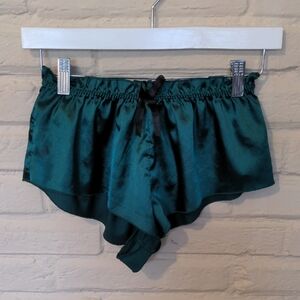 Emerald Green Satin Shorts